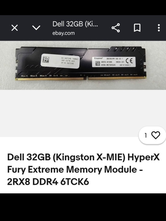 Kingston Other - Kingston HyperX 64gb DDR4 Ram (2 x 32gb)